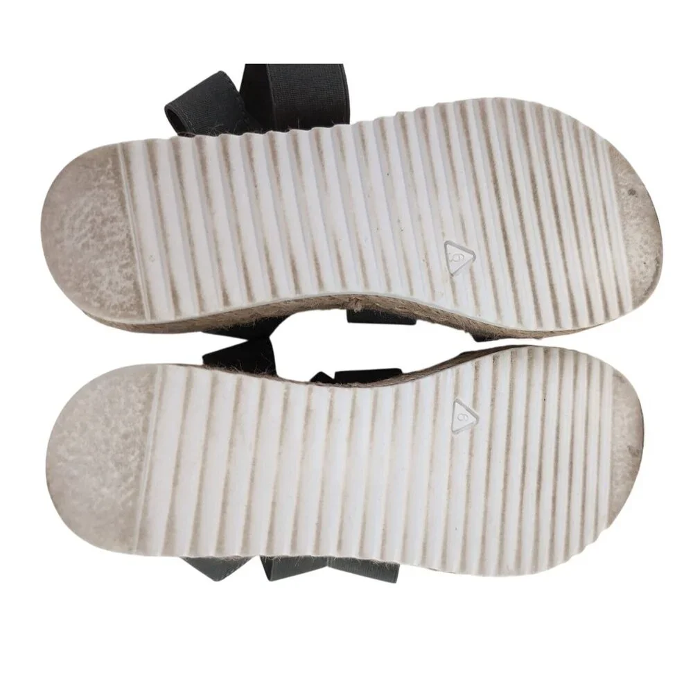 Steve Madden Sandal Womens‎ 6 Gray Platform Espadrille Strappy Open Toe Kimmie